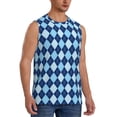 thumbnail image 2 of Balery Blue Squares Camisetas sin mangas para hombre, absorbe la humedad y protege contra el mal olor.-Medium, 2 of 7