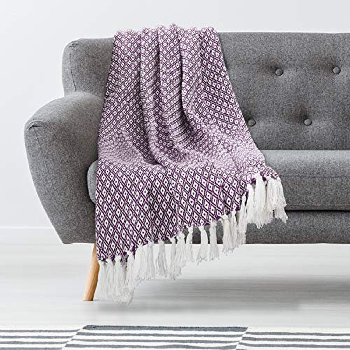 Americanflat 100% Cotton Medium Weight 50" x 60" Throw Blanket