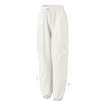 thumbnail image 3 of Eashery Womens Capri Pants Casual Pants Light Baggy Jogger Relaxed Comfortable Straight Calf-Length Pants Work Pants for Women (Solid Color,White,M), 3 of 5