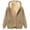A-Khaki139, variant on Bibifish Womens Hoodies Thick Lined Winter Thermal Hooded Jackets Long Sleeve Drawstring Hoodies Oversized Solid Color Hooded Coats
