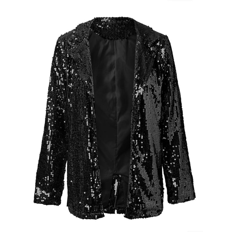 Ladies black top sequin jacket