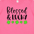 thumbnail image 4 of Inktastic Blessed and Lucky 4 Leaf Clovers St. Patrick's Day Boys or Girls Baby T-Shirt, 4 of 5