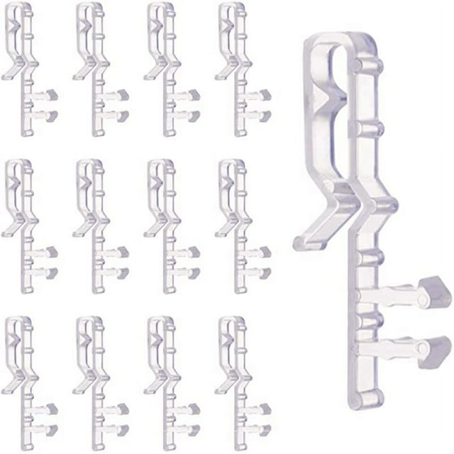 16 Pcs Hidden Blind Clips 2 inch Hidden Channel Valance Clips Clear Plastic Valance Retainer Clips for Home Window Blinds