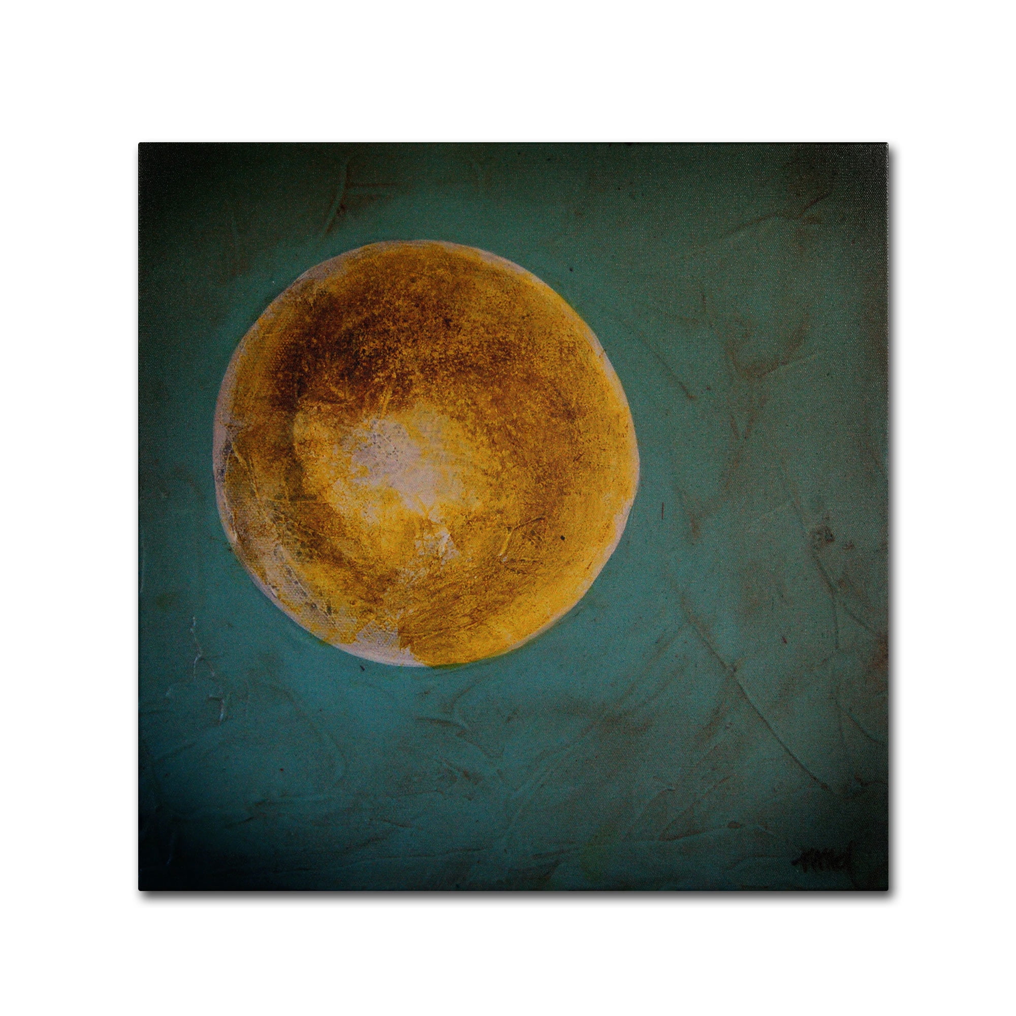 Trademark Fine Art "Moon on Blue" Canvas Art by Nicole Dietz