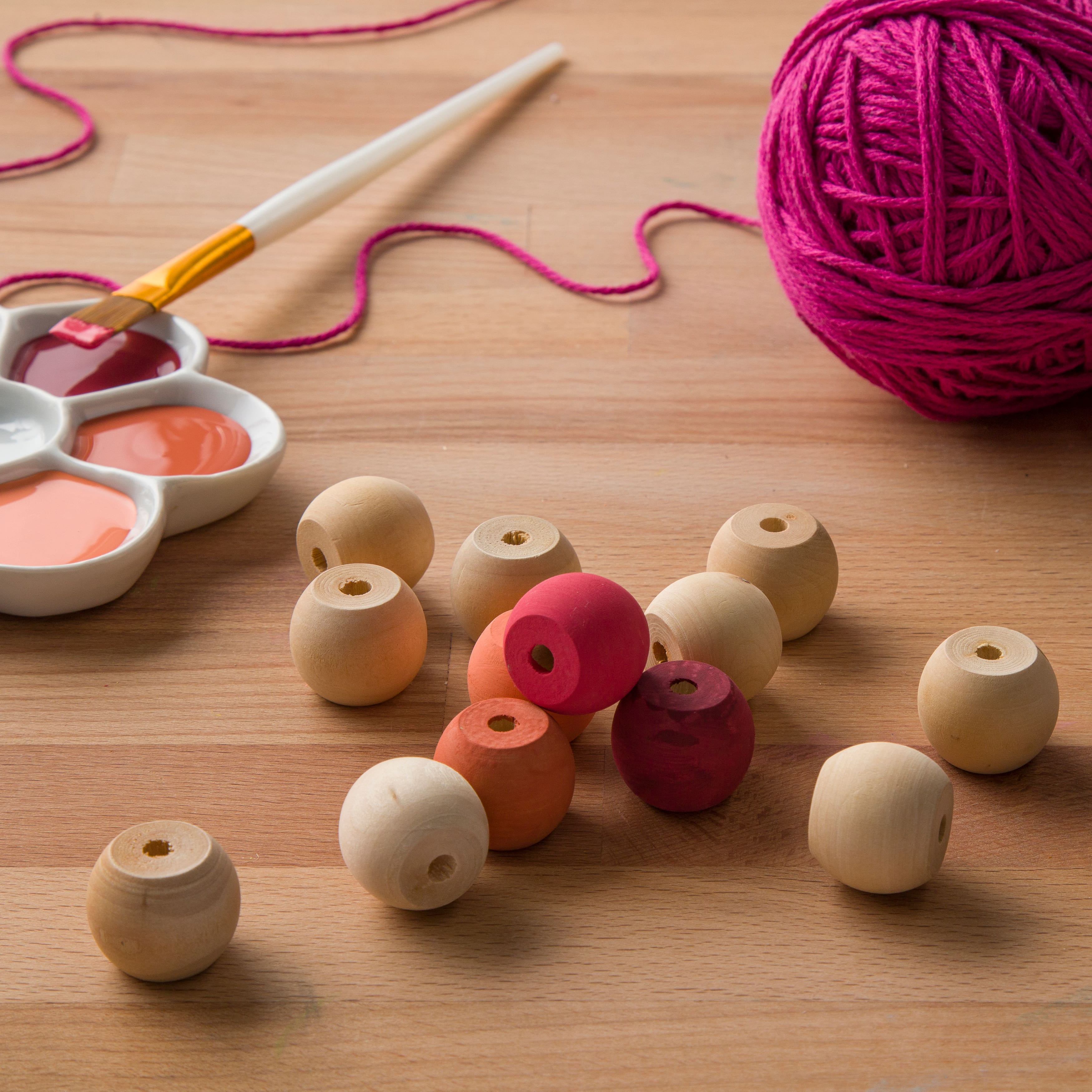 6 Packs: 18 ct. (108 total) 1" Wood Round Beads by Make Market