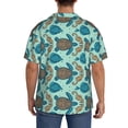 thumbnail image 5 of Xecao offers the Turtles And Seahorses for Men's Casual Short-sleeved Shirt, a button-up collared shirt with a pocket, perfect for beach vacations and yacht travel in the Small size., 5 of 7