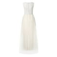 thumbnail image 3 of CAICJ98 Wedding Dresses For Bride Women‘s Off Shoulder V-Neck Ruffle Pleat Waist Bodycon Evening Slit Formal Dress White L, 3 of 4