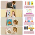 thumbnail image 3 of LINLUX Double-Sided Art Easel for Kids, 3 in 1 Wooden Kids Easel w/Paper Roller & Art Supplies, Pink, 3 of 11