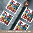 thumbnail image 6 of 3drose, Funny Cool Abstract Happy Birthday Text and Colorful Teddy Bears, Set of 4 Ceramic Tile Coasters, 6 of 7