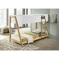 thumbnail image 2 of Wyatt Wood Twin Over Twin Bunk Bed White and Natural, 2 of 10