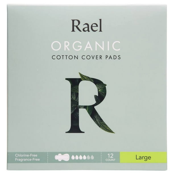 Rael Pads for Women, Organic Cotton Cover - Period Pads with Wings,  Feminine Care, Sanitary Napkins, Heavy Absorbency, Unscented, Ultra Thin  (Extra
