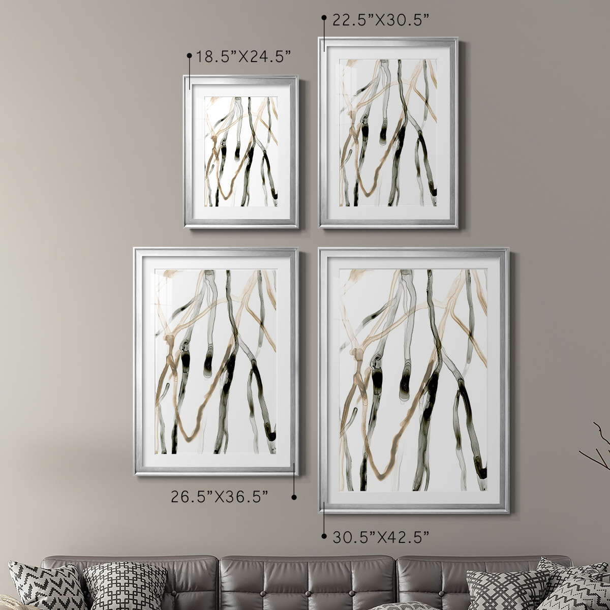 Wexford Home Runnel XI Premium Framed Print, 22.5" x 30.5" - Ready to Hang, Silver (Set of 2)