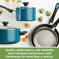 thumbnail image 5 of Farberware 12-Inch Dishwasher Safe Non-Stick Teal Deep Frying Pan/Fry Pan/Skillet,Teal, 5 of 6