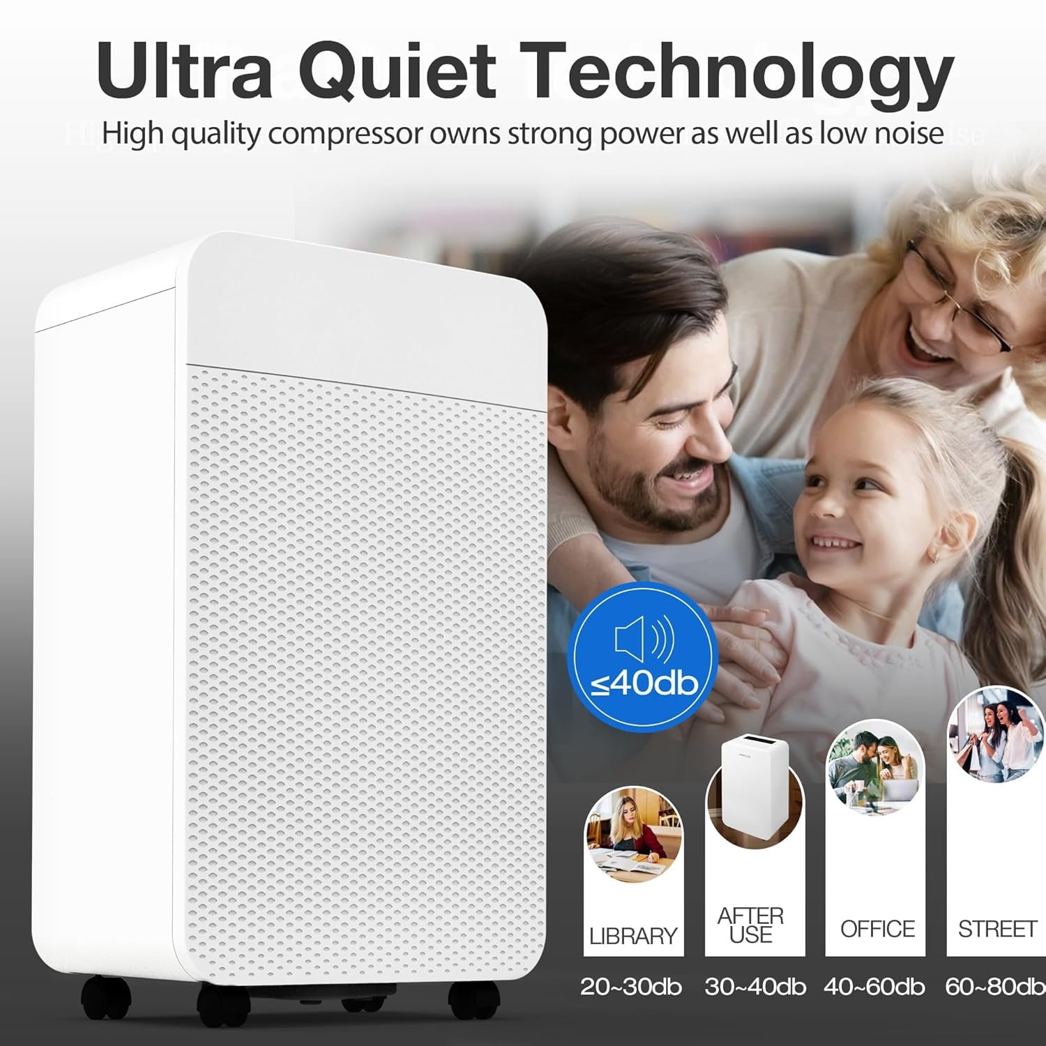PhiloDeco 80 Pints Dehumidifier for Basement, 4,500 Sq. ft Dehumidifier for Home With Drain Hose, Automatic Defrosting, 24-Hour Timer Function