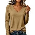 thumbnail image 5 of Long Sleeve Shirts for Women Fall Outfit 2026 Fashion Casual T Shirt V Neck Basic Loose Tunic Tops XL, 5 of 7