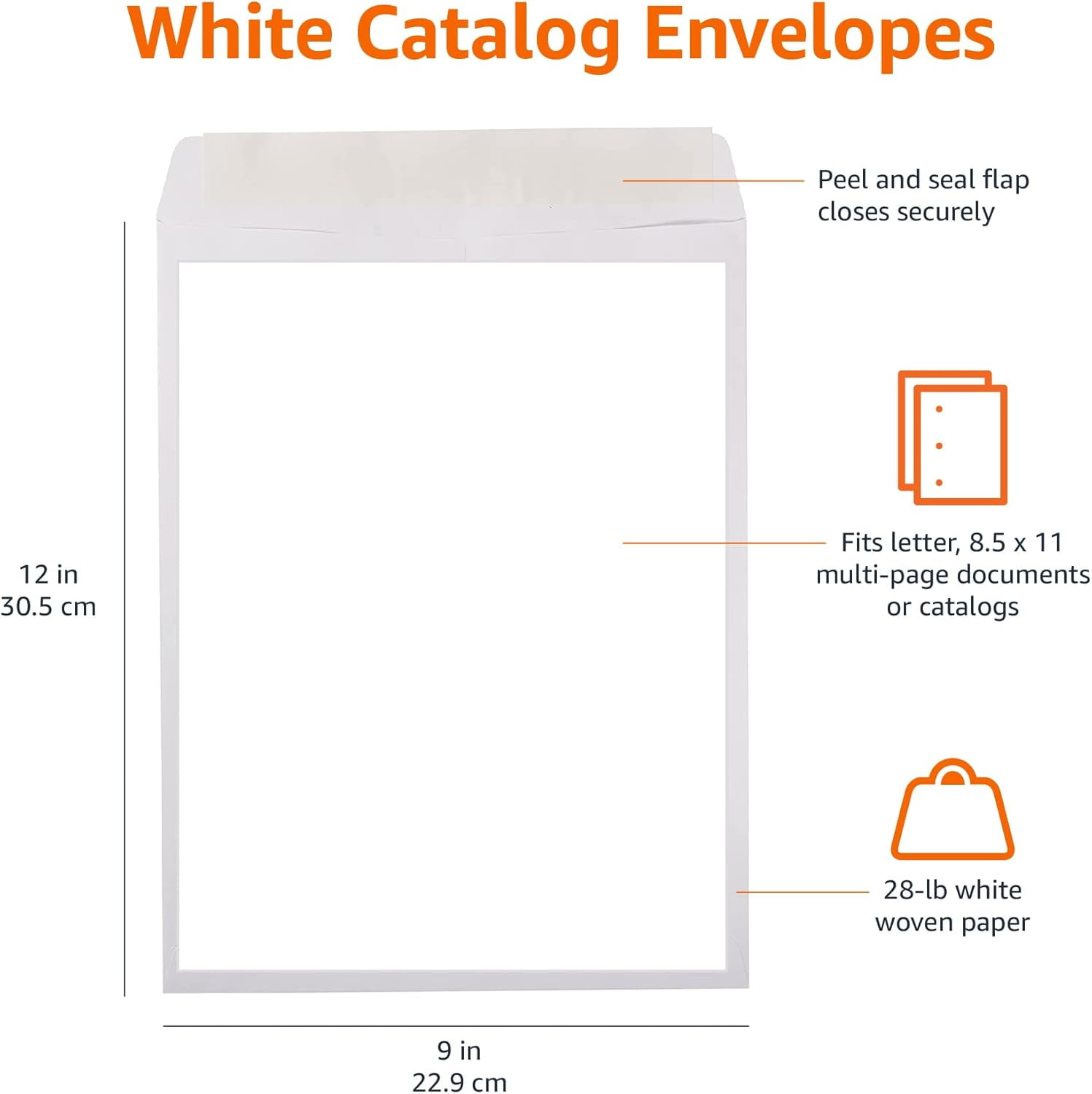 Catalog Mailing Envelopes, Self-Seal,10x13 Inches, Pack of 100, White
