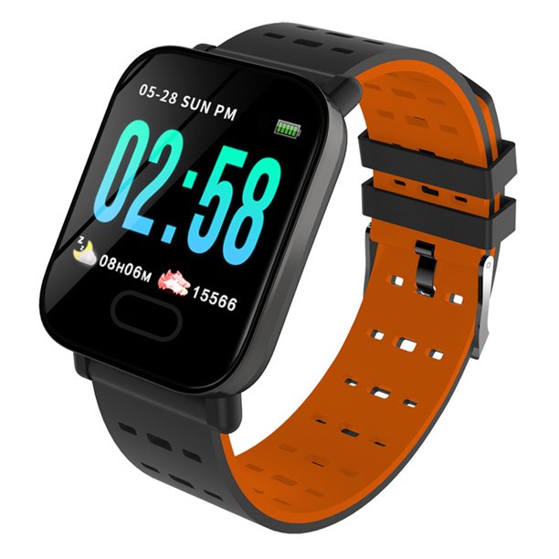 Inteprter Pantalla a color Conteo de pasos cardíaco Seguimiento de la presión arterial Fitness Deporte inteligente Alarma Relojes inteligentes naranja