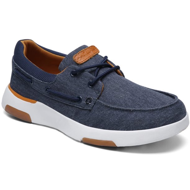 Mens Lace up Shoes, Casual Canvas Loafers with Arch