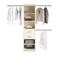 thumbnail image 3 of Chests Of Drawers, Kelly 5 Shelf / 2 Drawer Closet Organizer with 3 Adjustable Hanging Rods, Ivory Dressers,Particle Board Wooden Dressers, Furniture Bedroom Furniture Dressers, Chests & Wardrobes, 3 of 9