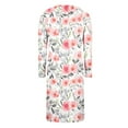 thumbnail image 6 of Lorytime Nightgowns for Women Midi Knee Length Long Sleeve Nightgowns V Neck Floral Print Sleepshirts Nightdress Sleepdress Casual Comfy Soft Lounge House Pajamas Dress White S, 6 of 7