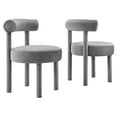 thumbnail image 2 of Modway Toulouse Performance Velvet Dining Chair - Set of 2 in Gray, 2 of 10