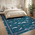 thumbnail image 3 of ODIKA 8'x10' Washable Area Rug Bathroom Deep Surf Featuring Creatures Nautical Ocean Funky Theme for Dining Room, Large Office, Lounge, Non-Slip Chair-Friendly Mat, 3 of 7