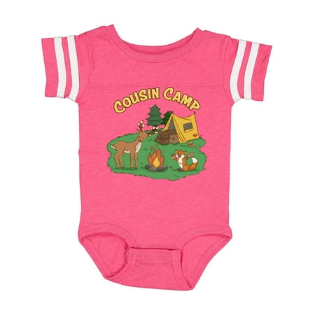 

Inktastic Cousin Camp With Camping Animals Gift Baby Boy or Baby Girl Bodysuit