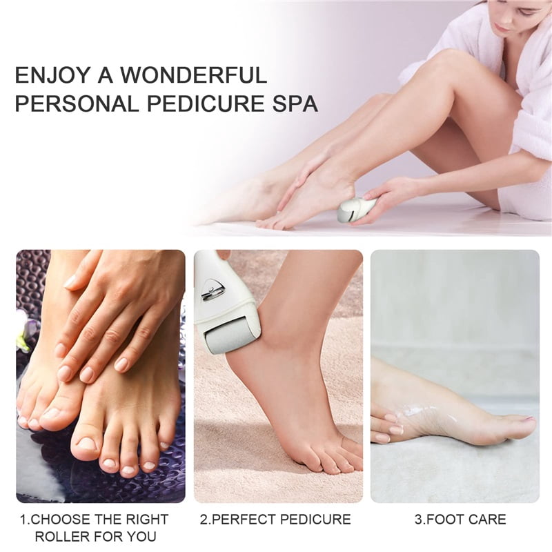 Portable Electronic Foot File Pedicure Tools, Electric Callus Remover Foot Scrubber Kit, Professional Foot Care(white)（17*6.6*4cm）