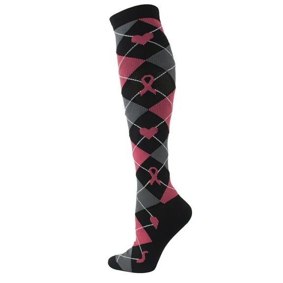 GATXVG Breast Cancer Awareness Pink Ribbon Socks for Women Men Knee High Cotton Socks Outdoor Athletic Sport Walk Socks Casual Stripes Tube Socks Festival Gifts Socks