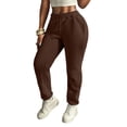 thumbnail image 3 of Nestiefly Plus SizeTall Women's Straight Leg Sweatpants Drawstring Elastic Waist Casual Joggers Pants with Pockets Open Bottom Coffee XL, 3 of 8