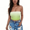 thumbnail image 2 of Tube Top for Women, Sleeveless Strapless Solid Color Polyester Top with Elastic Band, Regular Length, Black L, 2 of 5