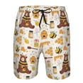 thumbnail image 3 of Pofeuu Cute Bee Honey Jar Hive Bear Prin Men's Swim Trunks Quick Dry Bathing Suit Swimming Board Shorts Mesh Lining Beach Swimwear-Medium, 3 of 6