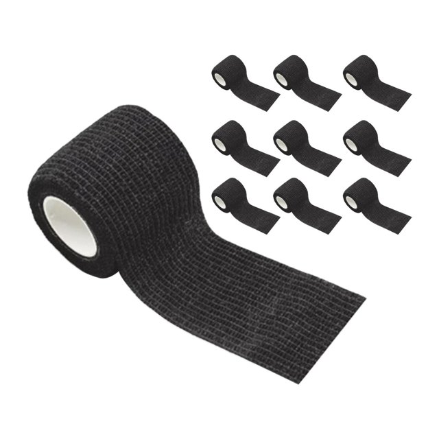 Rollos de cinta atlética, vendaje no tejido para estiramiento de muñeca y tobillo, 10 Uds. Negro
