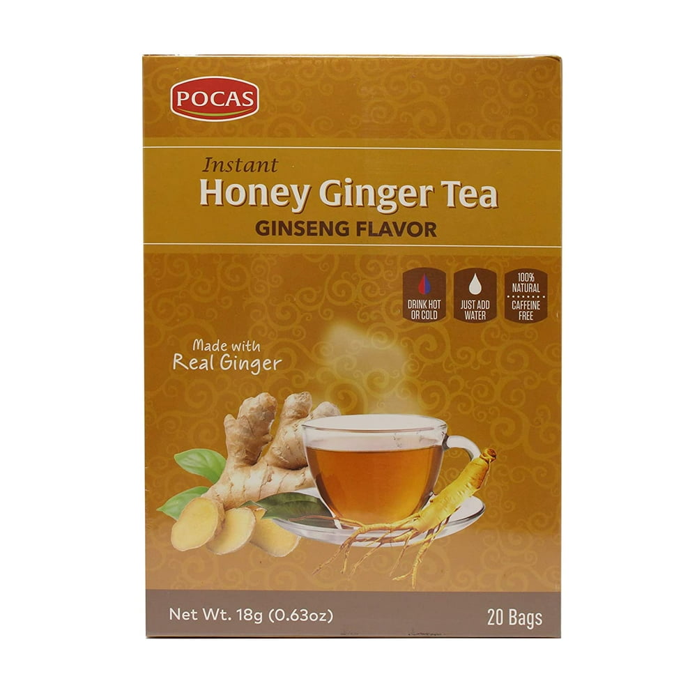 Pocas Honey Ginger Tea with Ginseng 20 Bags