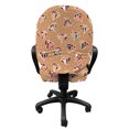 thumbnail image 3 of Retro Office Chair Slipcover, Colorful Diamond Gemstone Shapes on a Pale Brown Background with White Polka Dots, Protective Stretch Decorative Fabric Cover, Standard Size, Multicolor, by Ambesonne, 3 of 5