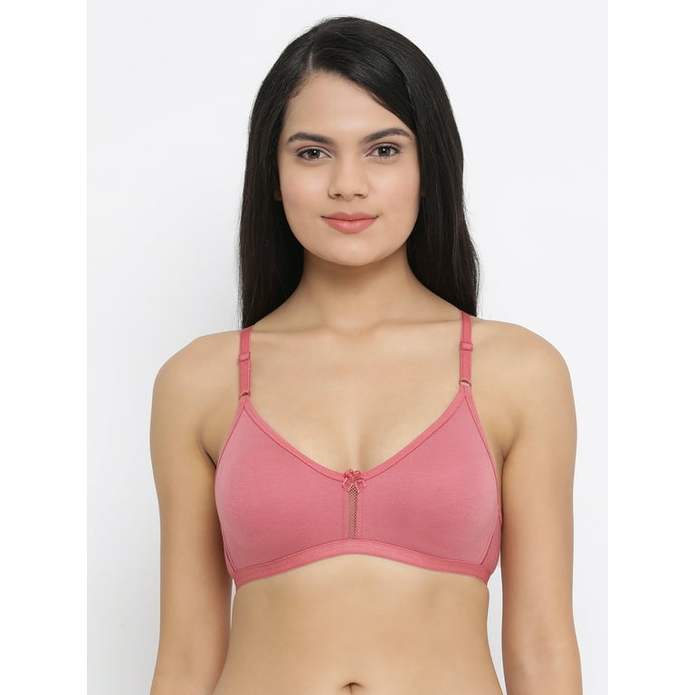 Clovia Cotton Non-Padded Non-Wired Full Cup Bra - Red Women Full