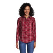Lands' End Women's Flannel Boyfriend Fit Long Sleeve Shirt