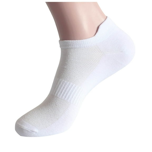 UJNDER Unisex No Show Boat Socks with Mesh Breathable Pull Tab Liner Socks for Sports White