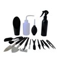 thumbnail image 1 of Kits de herramientas de jardinería interior, 15 pequeñas herramientas de trasplante de suculentas mini herramientas de bonsái, con tijeras de podar, mini regadera, rastrillo y pala para césped de jardín ER, 1 of 5