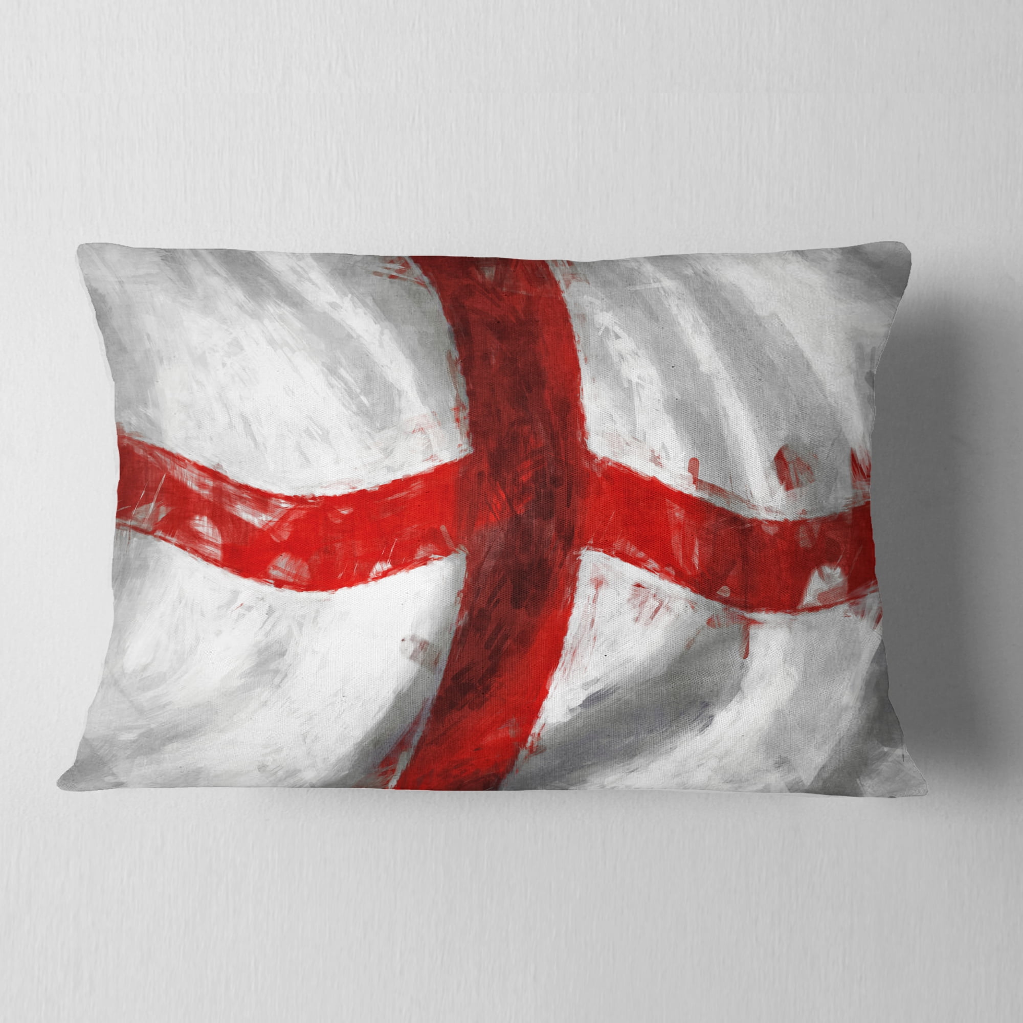 Designart Flag of England - Contemporary Throw Pillow - 12x20