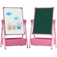 thumbnail image 1 of Caballete de 2 Caras, Viene con 121 accesorios Pizarrones para Niños Caballete de Arte 2 En 1pizarra Blanca y Negra de Doble Cara Pizarra Blanca Portátil para Jardín de Infantes y Hogar(Rosa), 1 of 9