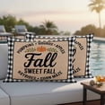 thumbnail image 4 of Fall Orange Pumpkin Outdoor Waterproof Pillow Covers, Thanksgiving Vintage Buffalo Plaid Decorative Rectangle Throw Pillowcase Sofa Cushion Sham for Patio/Couch/Chair, 20"x12" 2 Pack, 4 of 8