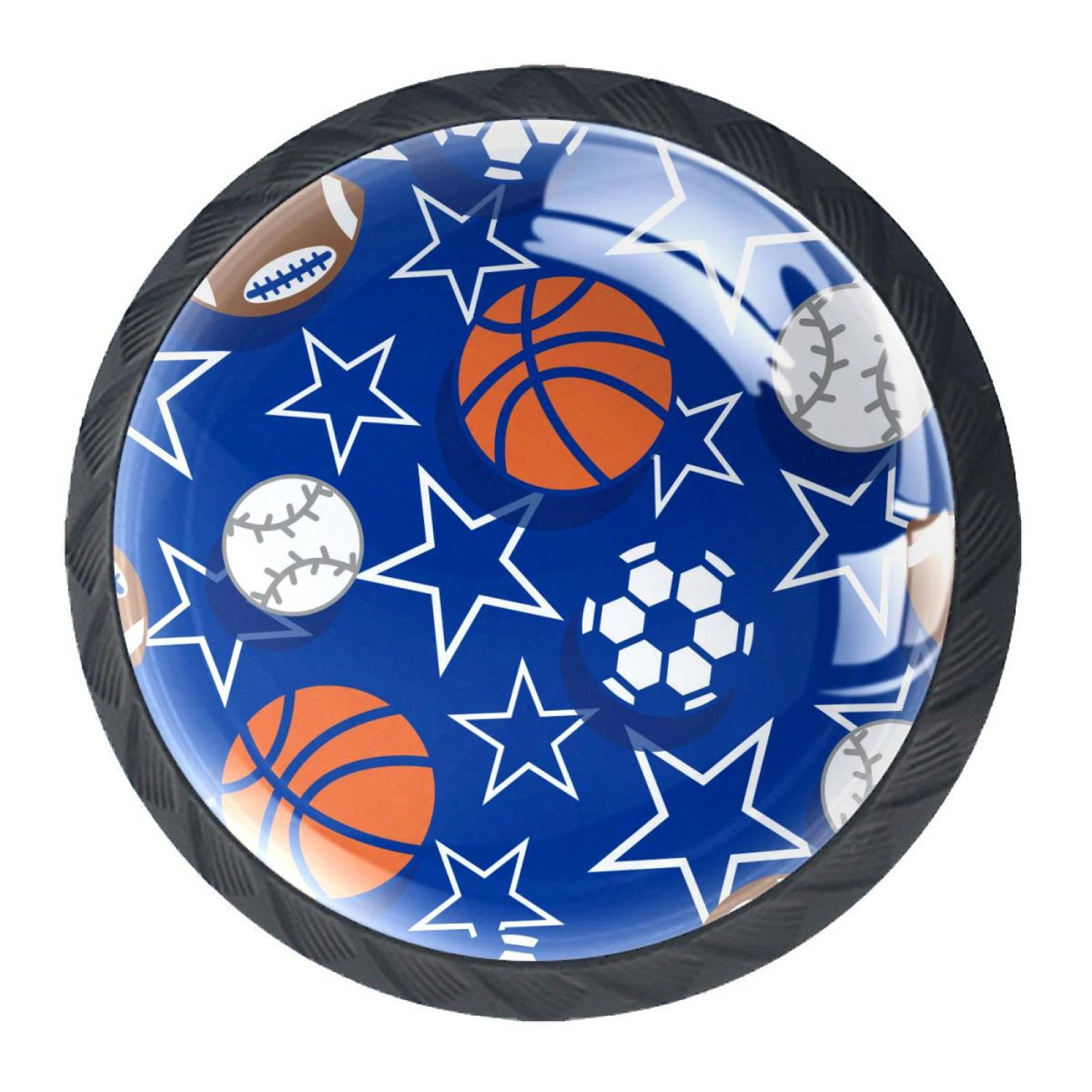 4 Pcs Basketball Tennis Ball Knobs for Kitchen Cupboard Dresser