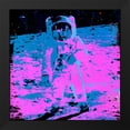 thumbnail image 2 of Stephen Chambers 26x26 Black Modern Wood Framed Wall Art Titled - Pink Moon Man, 2 of 6