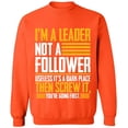 thumbnail image 2 of OXI Crewneck Sweatshirt - I'm a Leader,Basic Casual Sweatshirts for Men's and Women Fleece Sweatshirt Long Sleeve - Orange X-Large, 2 of 2