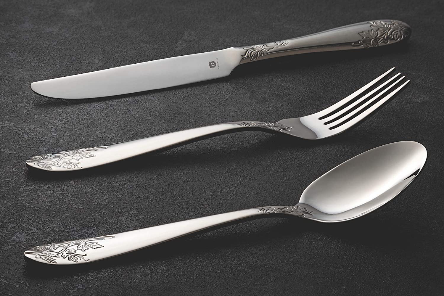 OTW PAVILION 40 Piece Flatware Set For 8, 18 10 Stainless Steel Silverware  Set, Classic imperial design, Knife/Fork/Spoon & Long Teaspoon/Salad Fork