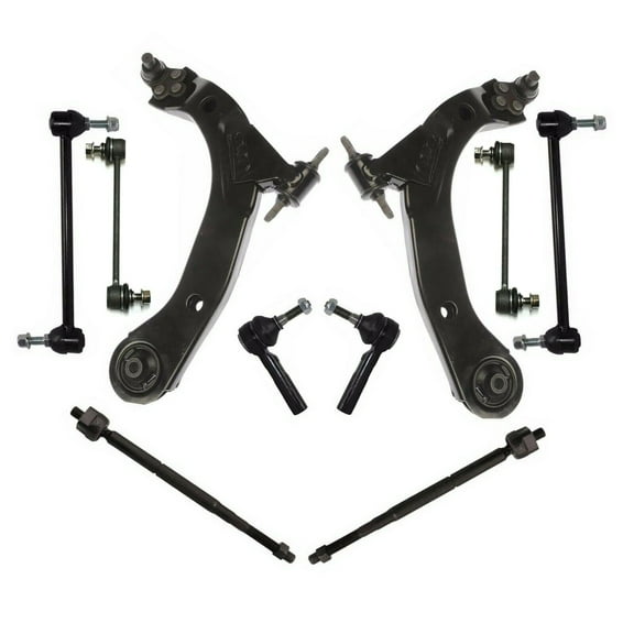 10 Pc Front & Rear Suspension Kit Lower Control Arm & Ball Joint Assembly, Tie Rod Ends, Sway Bar End Links Fits select: 2003-2007 SATURN ION