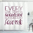 thumbnail image 1 of Ambesonne Romantic Shower Curtain, Romance Words Our Story, 69"Wx84"L, Maroon and White, 1 of 3
