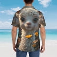 thumbnail image 3 of Lsque Adorable Llama In Flowers pattern Hawaiian Shirt for Men, Unisex Summer Beach Casual Short Sleeve Button Down Shirts-X-Large, 3 of 9