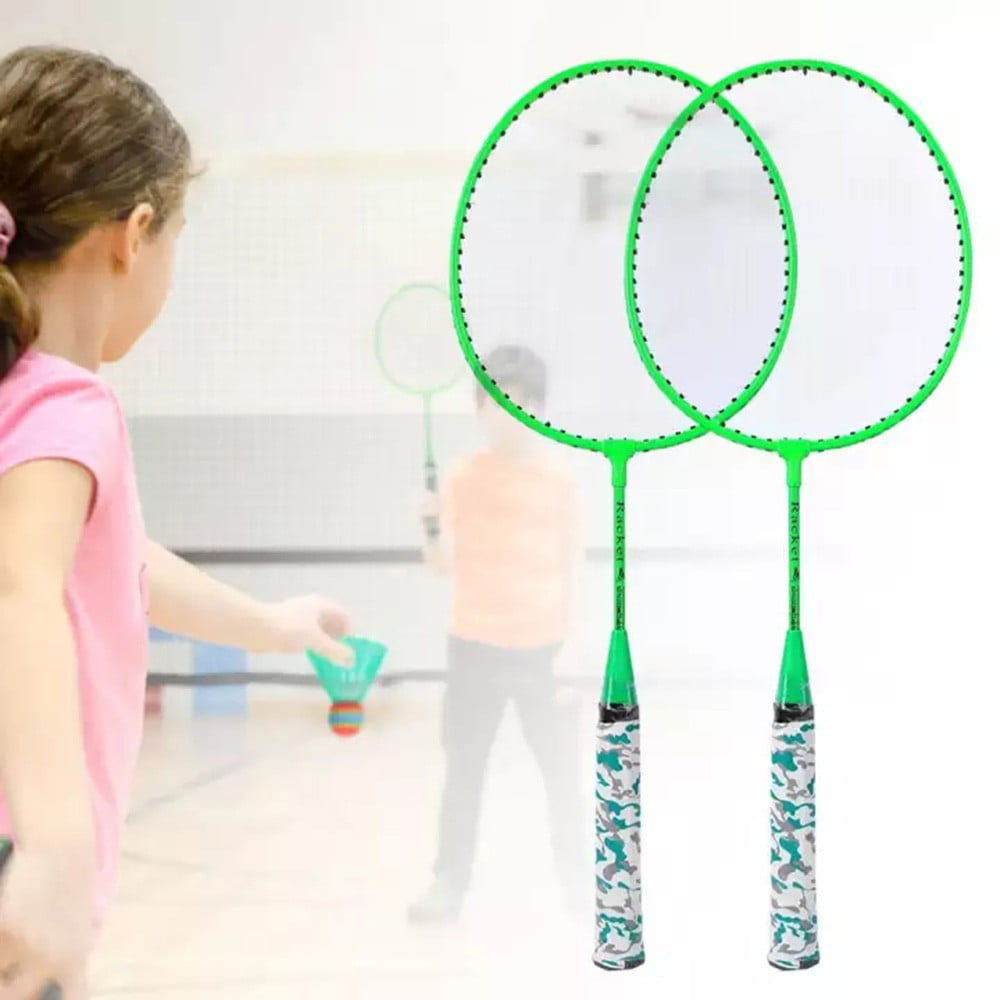 Portable Badminton Racquets Set,Indoor/Outdoor Sport Game Toy with 2 Balls Lightweight Training for Beginner Kids Boys Girls Gift 20.2x53.5cm/8.0x21in Orange 
